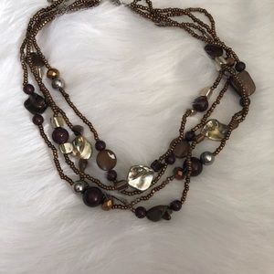 Earth tone beaded necklace